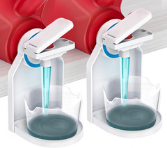 2Pcs Liquid Detergent Dispenser Holder with Detergent Cup Holder and Drip Tray I