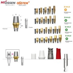 US 17° Angulated & Straight Transfer Abutment Fit Osstem/Hiossen Hex Titanium