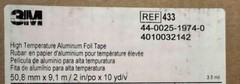 NEW 1 Roll 3M 433 High Temperature Aluminum Foil Tape 50.8mm x 9.1m (2″ x 10yd)