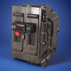 Wadsworth A250NI 50 Amp 2 Pole BIG BODY Plastic Foot Circuit Breaker A250