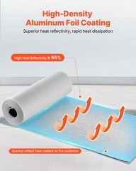 VEVOR 4 Rolls Reflective Heat Insulation Radaint Barrier EPE 24in x 18ft 6mm