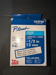 2 Tapes Genuine Brother TZe-2312pK P-touch Laminated Label Tape