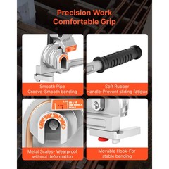 VEVOR 3 in 1 Pipe Tube Bender for 1/4″, 3/8″, 1/2″ (12.7mm) O.D. 0-180° Bending