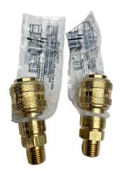 Lot Of 2, Dixon Quick Coupling 2DM2-B, Brass, 1/4 MNPT, 1/4 Body