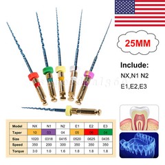 6pcs Dental Endo treatment Root Canal Engine Hand Use NiTi Rotary Files 25MM