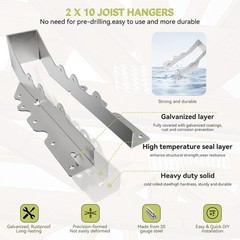20pcs 2×10 Joist Hanger,LU210 20 Gauge Galvanizing Face Mount Joist Hangers f…