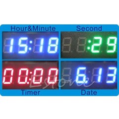 Car Truck Digital Electronic Clock LED Screen Display Electronic Watch 12V/24V