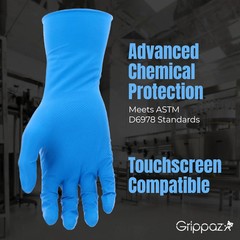 PIP Grippaz 8 Mil Nitrile Disposable Gloves, Fish Scale Grip, Blue, 3XL