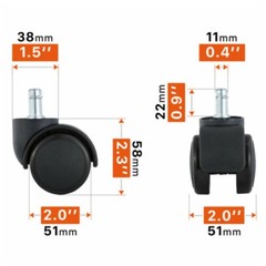5PCS Office Desk Chair Caster Wheel Swivel Protect Floor Furniture Replacement