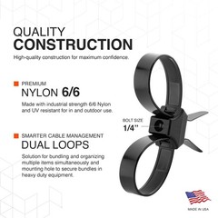 Contractor Series Dual Loop Impact Resistant Heat Stabilized Cable Ties, 13″,…