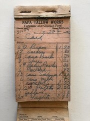Vintage 1926 Receipt Book Pad NAPA TALLOW WORKS , NAPA CALIORNIA