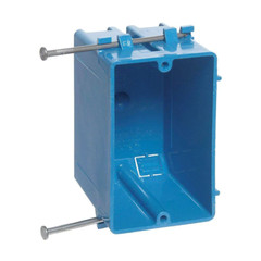 1-Gang 18 cu. in. Blue PVC New Work Electrical Switch and Outlet Box