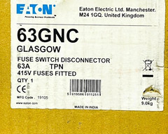 EATON 63GNC Glasgow 63A Fuse Switch Disconnector