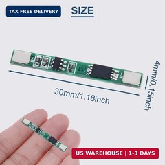 10 Pcs 1S 3.7V 3A Lithium Battery Protection Board BMS PCB Protection Board 1865