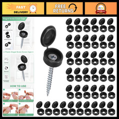 200-Pack Plastic Screw Cover Caps, 6mm Hinged Washer Flip Protection for M3 M4 M