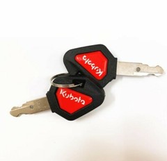 2 Kubota Skid Steer Track Loader Mini Excavator Ignition Keys with Red Logo 459A