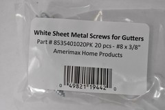 Lot of 400 Amerimax Gutter Screws White #8 x 3/8″ 20/Pack Phillips Pan Head