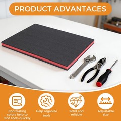 4 Pcs Tool Box Foam, 16 x 12 x 1 Inch Polyethylene Storage Sheets, Pluck Foam…