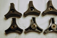 Black Plastic Knob 5/16″-18 Three Prong Wing Nut with Brass Insert (Qty of 10)