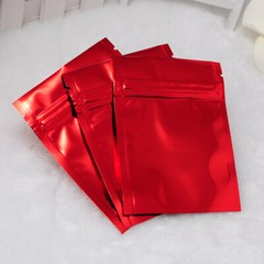 100 New Glossy Flat Red Aluminum Mylar Foil Resealable Bags 7.5x10cm (3×4″)