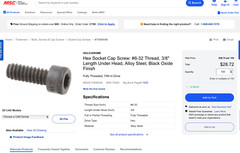 65 PIECES ~ 6-32 x 3/8” Hex Socket Head Allen Cap Screws USA🇺🇸HOLO-KROME