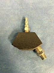 Medical “Y” Block Assembly/Flowmeter splitter w 1/4” NPT Male and top attachment