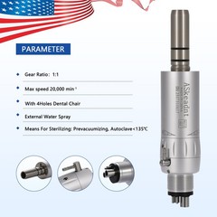 Dental Low Speed External Water Spray Contra Air Motor Handpiece 4Holes AS