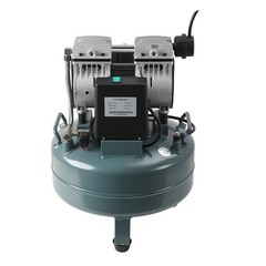 Ultra Quiet 50dB Oil-Free Air Compressor for Dental Use 24L Tank 120V Dual Gauge
