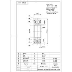 (100) 6203-2RS Premium Rubber Seal Ball Bearing C3 EMQ, 17x40x12 6203 2RS 6203rs