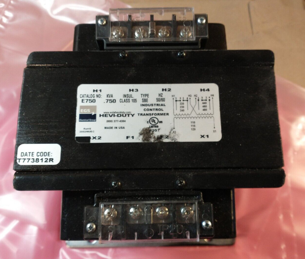 EGS Hevi-Duty Industrial Control Transformer E750 .750 KVA TYPE SBE – Fast Ship
