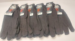 Lot of 6 Wells Lamont Large Brown Jersey Work Gloves Protective Knit Wrist