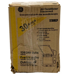 GE Fused AC Disconnect 30 Amp 120/240 Volt Single Phase Pullout Type, TF30RCP