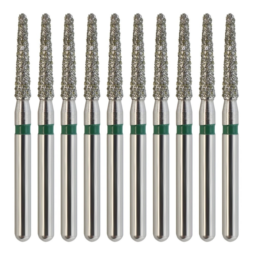 Dental Diamond Round End Taper Burs FG 856/016C Coarse Grit Green Friction Grip