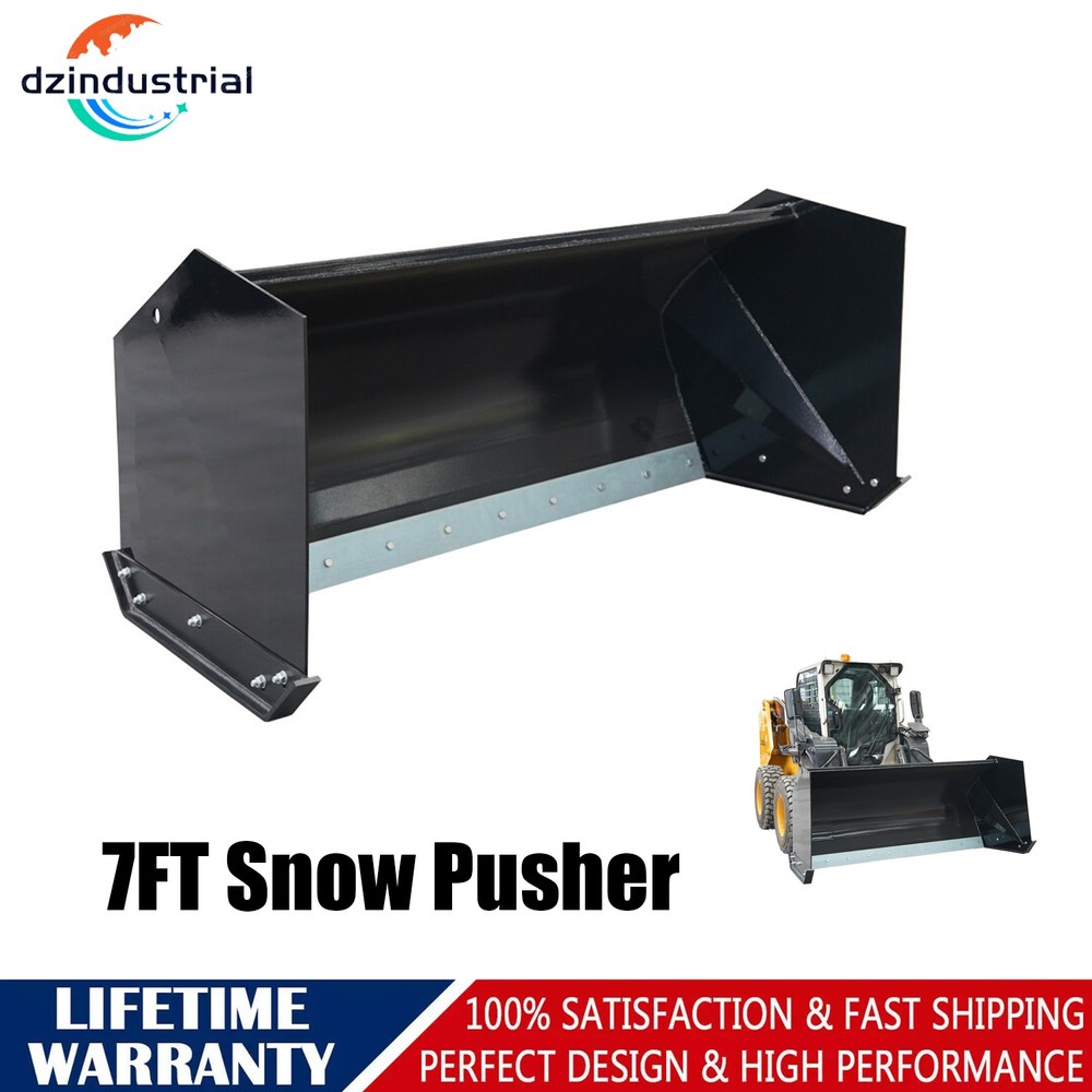7′ Universal Skid Steer Snow Pusher Snow Job Clean for Bobcat John Deer Kuboto