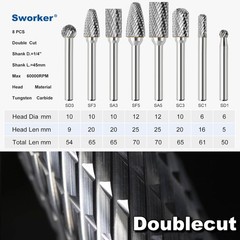 Professional-Grade 8-Piece Carbide Burr Set – Perfect for Carving and Deburring