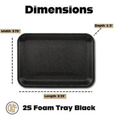 CKF 2S Black Foam Meat Trays – 100 Count | Butcher Grocery Food Packaging