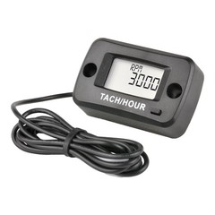 Tach Hour Meter Digital LCD Inductive Tachometer Timing Self-Powered IP68 Retail