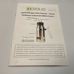 U.S. SOLID USS-LNS00001 Liquid Nitrogen (LN2) Sprayer 500ml 16oz w/ 9 Heads, New