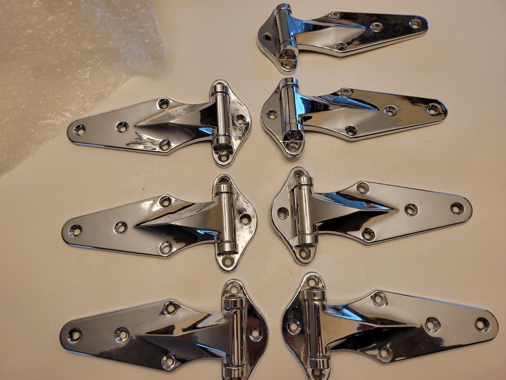NOS Kason 1070 Chrome Reversible Hinges Set Of 7