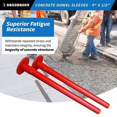 Sandbaggy Concrete Dowel Sleeves – 9” x 1/2” (#4 Rebar Sleeve) – Polypropylene