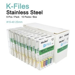 Dental Endo K-files Root Canal File 25mm Hand Files Stainless Steel #6#8#10