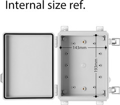 Junction Box, IP67 Waterproof Plastic Enclosure for Electrical Project, Hinged G