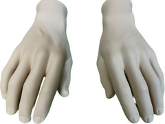 1 pair hands -male spray painted mannequin hand, Life size realistic skin tone