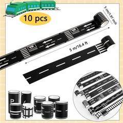 10 Rolls Kids Road Tape Set Highway Road Tape Traffic Track Railway Tape Blac…