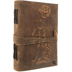 Wolf Leather Journal Lined Pages 5×7 Handmade Diary 200 Pages B1G1 Free