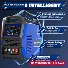 BILT HARD 135A IGBT Inverter Welder, 110V Flux Core MIG/Lift TIG/Stick 3-in-1 We