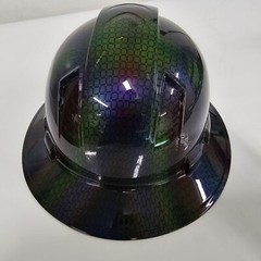 FULL BRIM Hard Hat custom hydro dipped MULTI COLOR BASKET WEAVE CARBON FIBER NEW