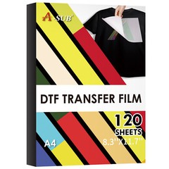 120PK A-SUB DTF Film Paper A4 Clear Subliamtion Paper PET Transfer Film 8.3×11.7