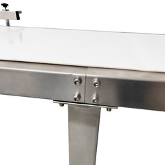 110V 82.7″*7.8″ Food Grade White PU Belt Conveyor Stainless Steel Body 120W