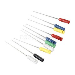10pc Dental Barbed Broaches #1-6 Assorted Handle Endodontic File 25mm Stainless